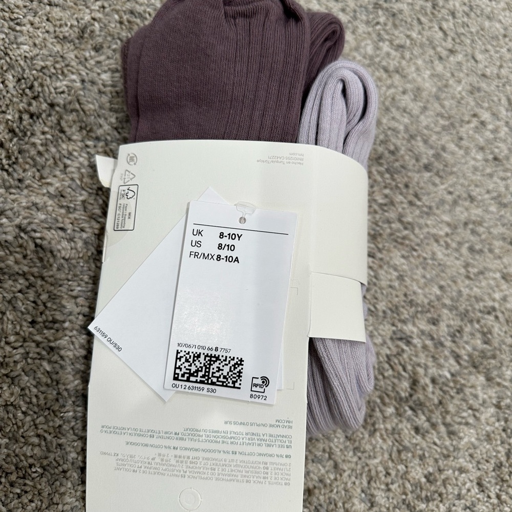 H&M Ribbed footed tights. Brand new with tags.